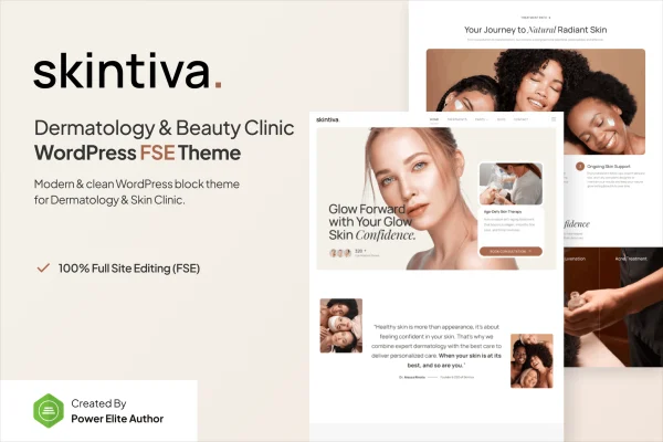 Skintiva dermatology and beauty clinic WordPress theme preview