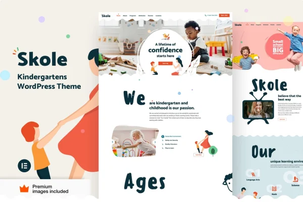 Skole children's school education WordPress theme preview