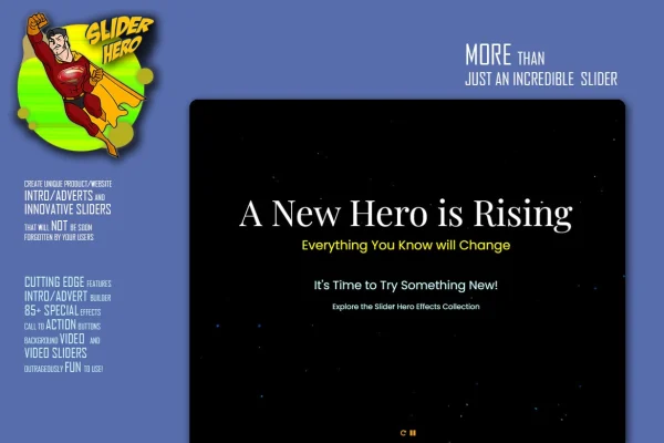 Slider Hero Pro WordPress plugin banner with an animated hero slider