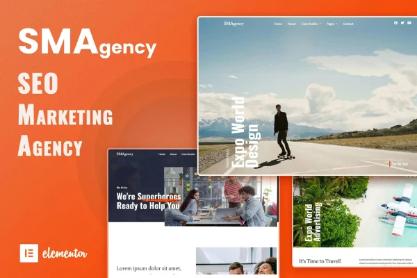 SMAgency SEO marketing agency Elementor template kit preview