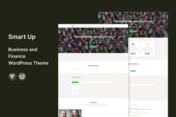 Smart Up conference and event WordPress theme preview