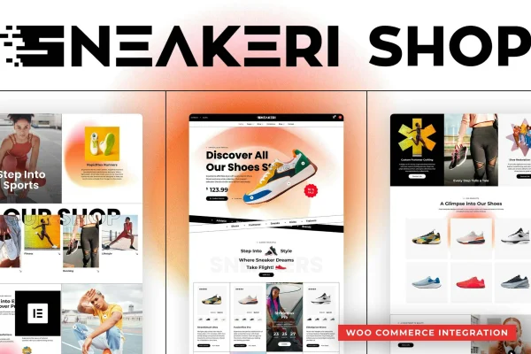 Sneakeri sports shoes store Elementor template kit preview