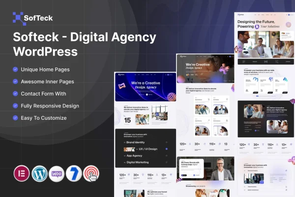 Softeck digital agency WordPress theme preview