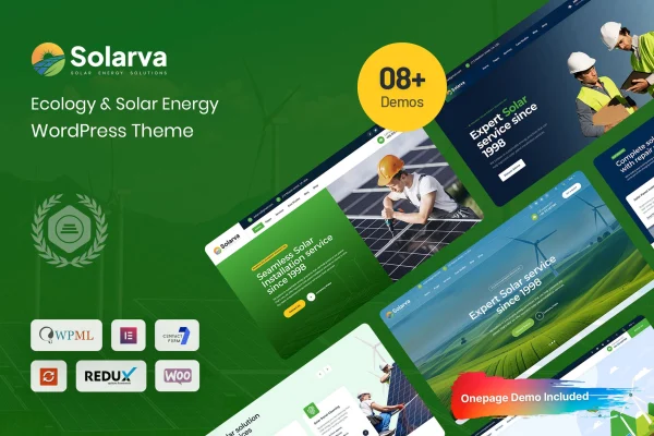 Solarvi ecology and solar energy WordPress theme preview