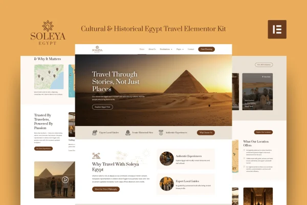 Soleya Egypt cultural and historical travel Elementor template kit preview