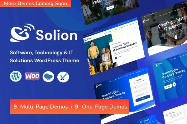 Solion Theme IT solutions and services WordPress theme preview