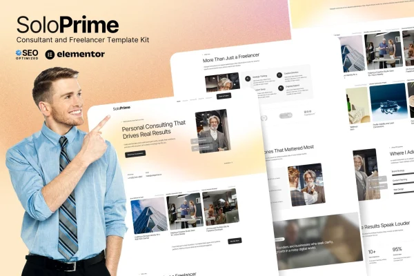 SoloPrime consultant and freelancer Elementor template kit preview