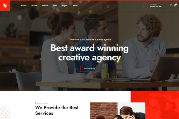Sominx creative business agency WordPress theme preview
