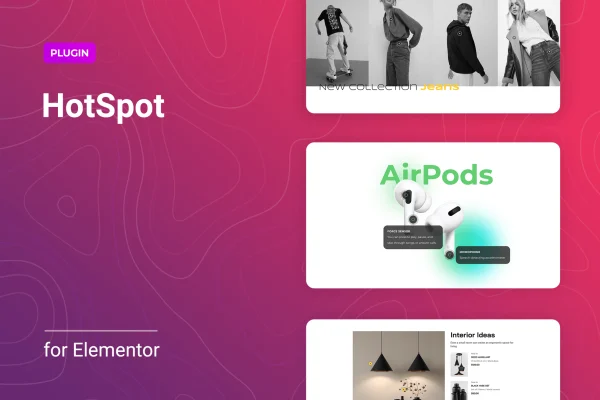 Spoter for Elementor plugin banner showing image hotspots with tooltips