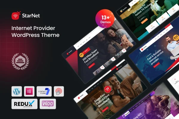StarNet internet provider WordPress theme preview