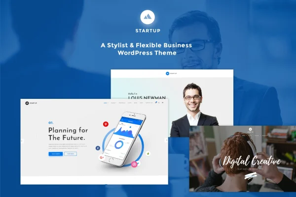 StartUp responsive multi-purpose WordPress theme preview by G5Theme