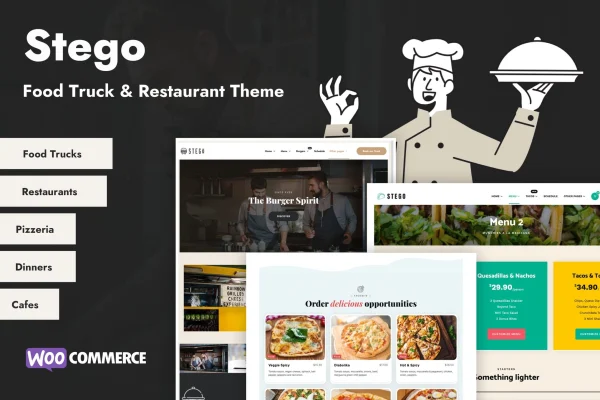 Stego food truck and restaurant WordPress theme preview
