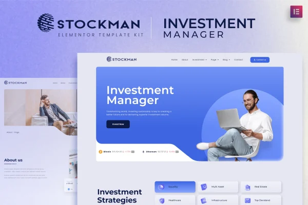 Stockmen investment manager Elementor template kit cover image