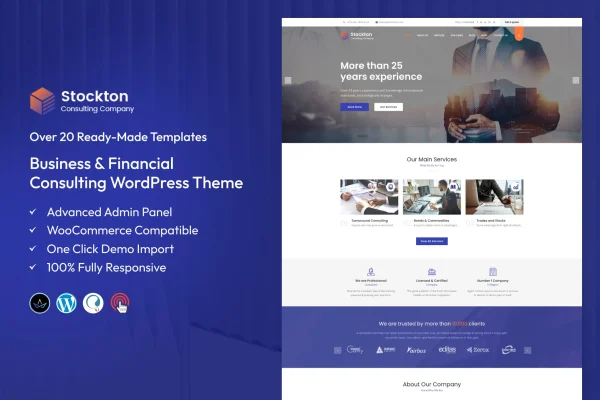 Stockton business consulting WordPress theme preview