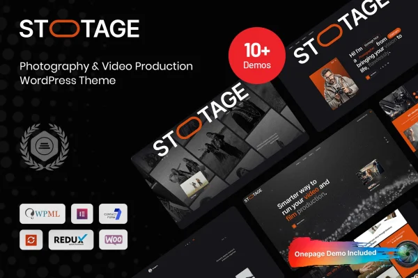 Stotage photography and video production WordPress theme preview