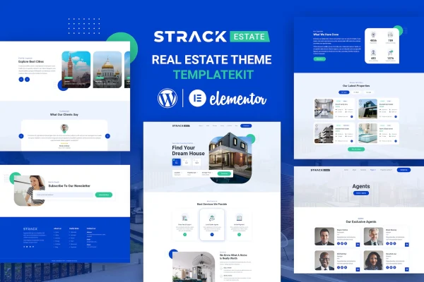 STRACK Estate real estate Elementor template kit page preview