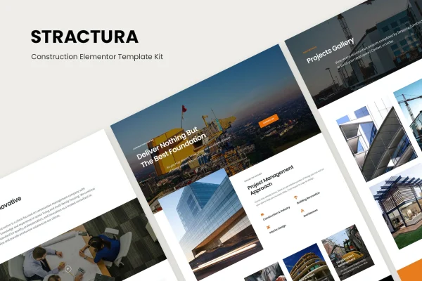 Stractura construction Elementor template kit cover image