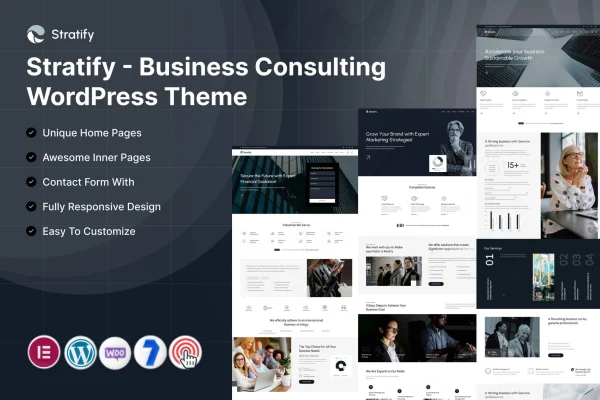 Stratify business consulting WordPress theme preview