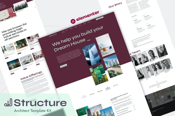Structure architect Elementor Pro template kit cover image