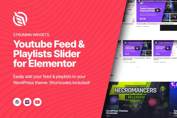 Struninn - Feed for YouTube plugin banner with a video slider layout