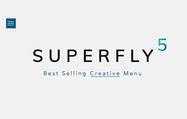 Superfly Menu plugin banner showing a responsive sliding menu