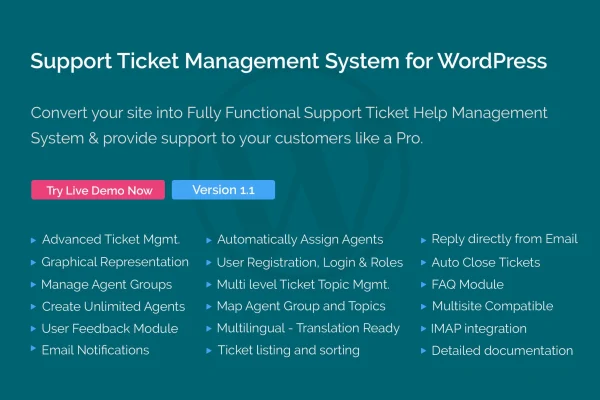 Support Ticket Management System for WordPress plugin banner