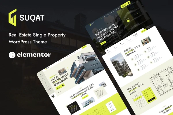 Suqat single property real estate WordPress theme preview
