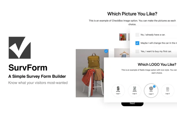 SurvForm survey form builder plugin for WordPress banner