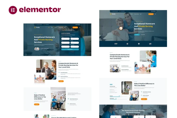 Susty homecare and private nursing Elementor template kit preview