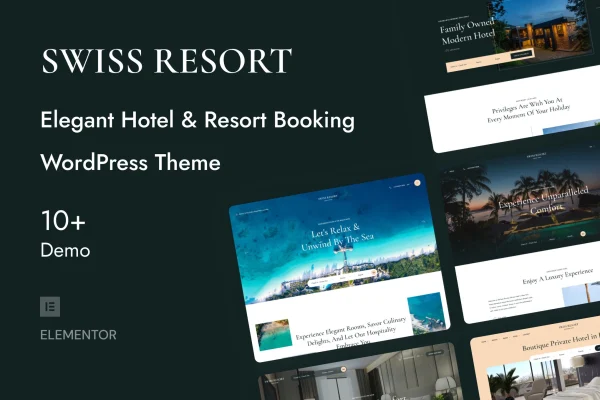 SwissResort resort and hotel booking WordPress theme preview
