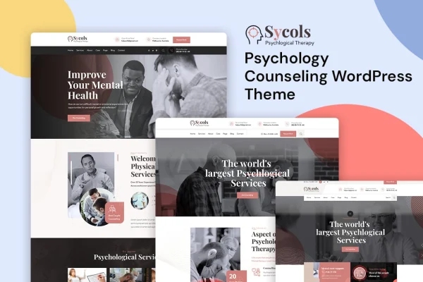 Sycols psychology counseling WordPress theme preview