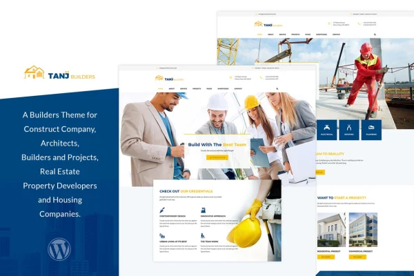 Tanj architecture and construction WordPress theme preview