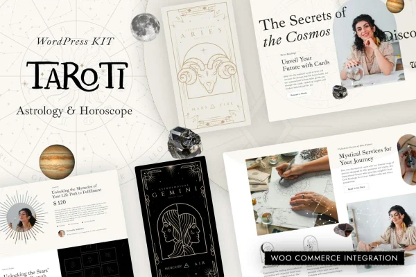 Taroti astrology and horoscope Elementor template kit preview