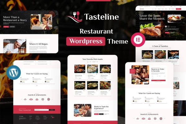 Tasteline restaurant and cafe WordPress theme preview