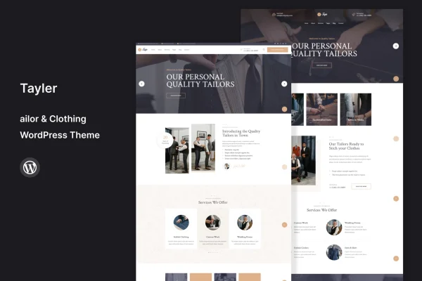 Tayler tailor and clothing WordPress theme preview