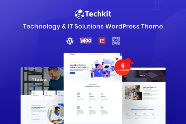 Techkit Theme preview for technology and IT solutions websites