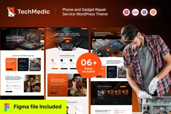 Techmedic phone and gadget repair WordPress theme preview