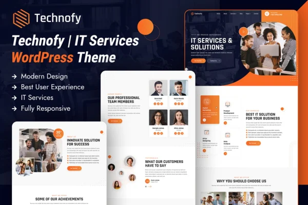 Technofy IT services and solutions WordPress theme preview