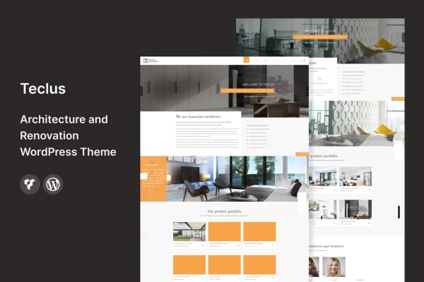 Teclus architecture and renovation WordPress theme preview