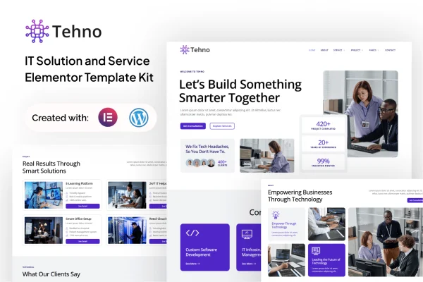 Tehno IT solution and service Elementor template kit preview