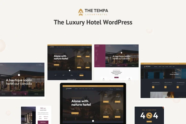 Tempa luxury hotel WordPress theme preview
