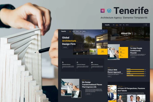 Tenerife architecture agency Elementor template kit cover image