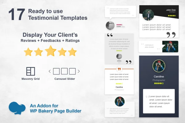 Testimonials Slider and Grid for WPBakery Page Builder plugin banner
