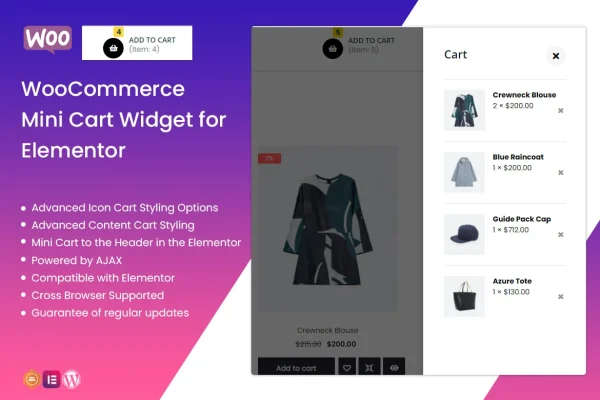 WooCommerce mini cart widget for Elementor plugin banner