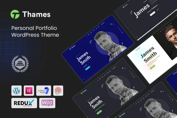 Thames personal portfolio WordPress theme preview