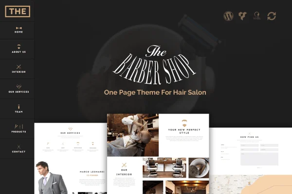 The Barber Shop one page WordPress theme for hair salons cover image