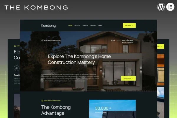 The Kombong real estate agent Elementor template kit preview