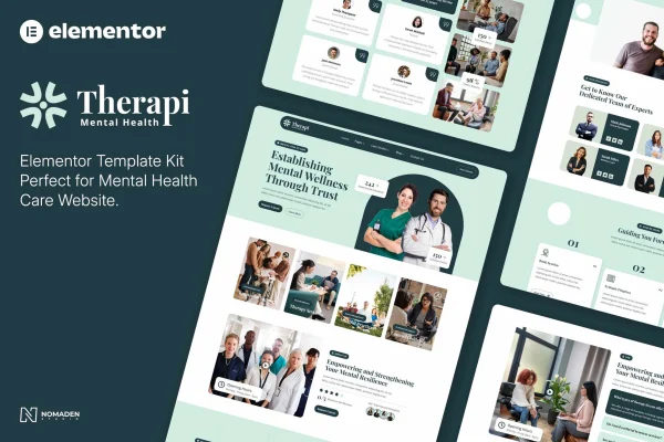 Therapi mental health care Elementor template kit preview