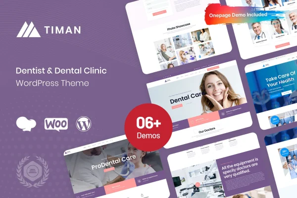 Timan dental clinic WordPress theme preview