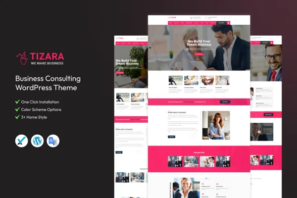 Tizara business consulting WordPress theme preview
